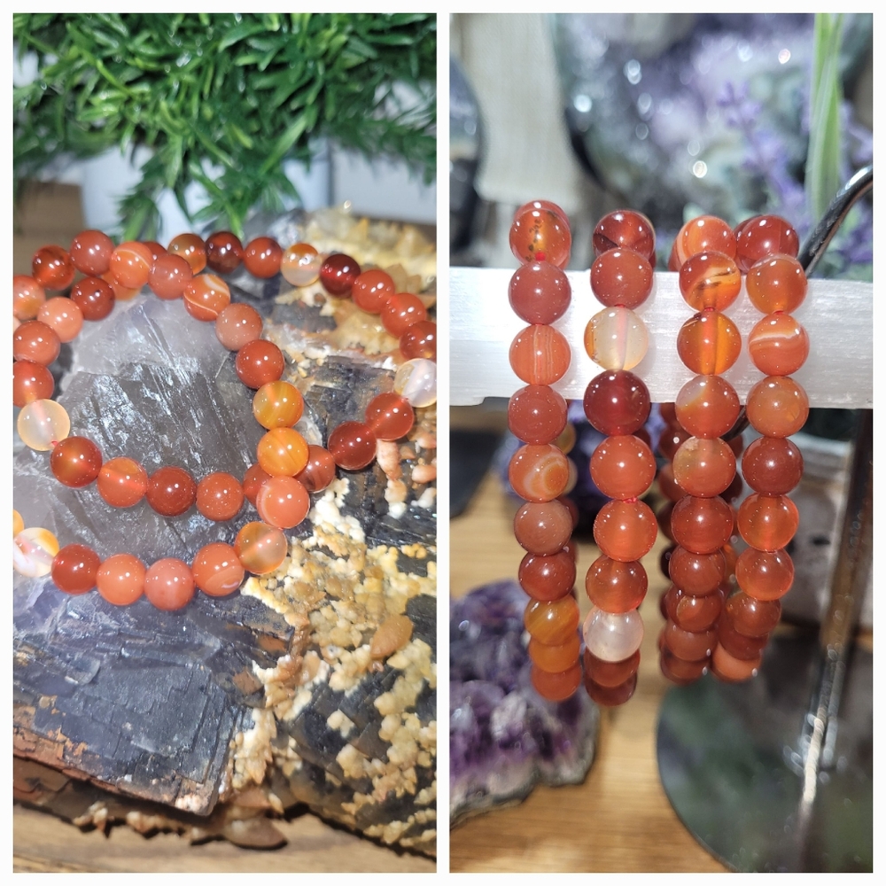8mm Red Sardonyx & Red Adventurine Bracelets